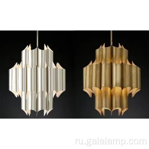 Современная серебряная и золотая подвесная люстра